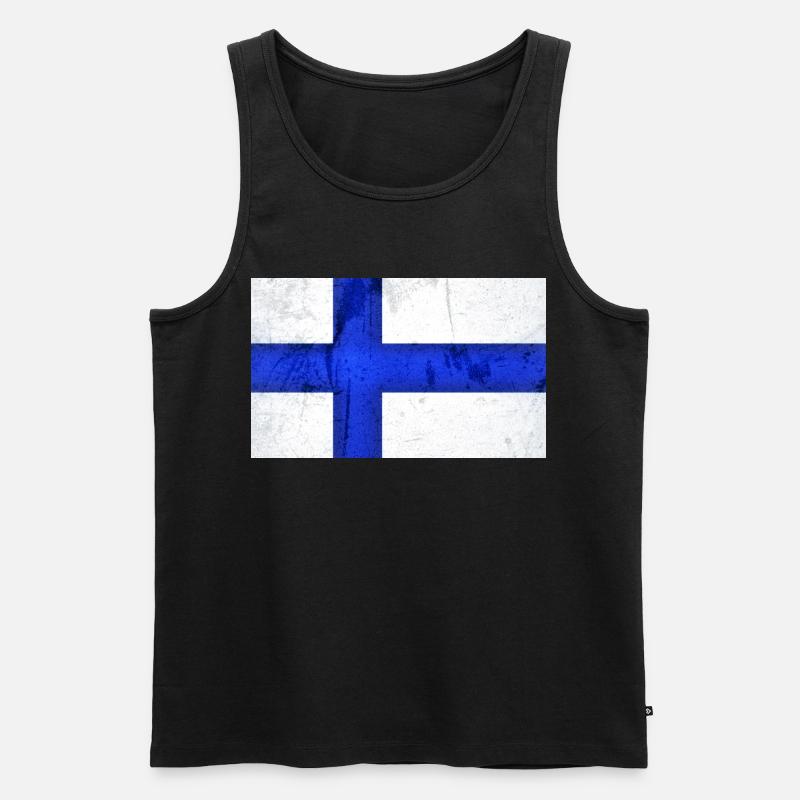 Finnland Flagge - Männer Premium Bio Tank Top - Schwarz