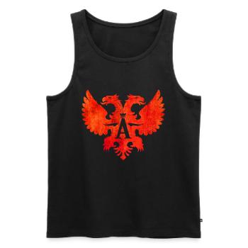 Albania Shqipëri - Albanian Eagle - Albanian - Men's Premium Organic Tank Top - black - Front - AI Model Male 178 light (178cm)