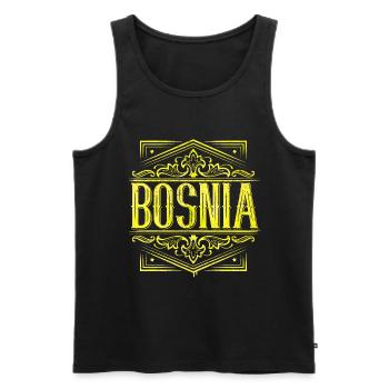 Bosnia | Bosnien | Flagge - Männer Premium Bio Tank Top - Schwarz - Vorne - AI Model Male 178 light (178cm)