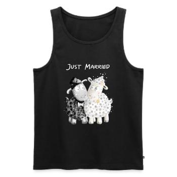 Just Married Sheep Bridal Couple I Wedding Gift - Men's Premium Organic Tank Top - black - Front - AI Model Male 178 light (178cm)