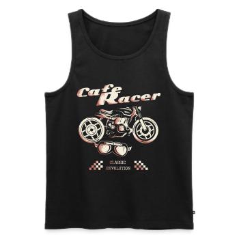 Cafe Racer Motorcycle Classic Revolution - Men's Premium Organic Tank Top - black - Front - Michal (187cm)