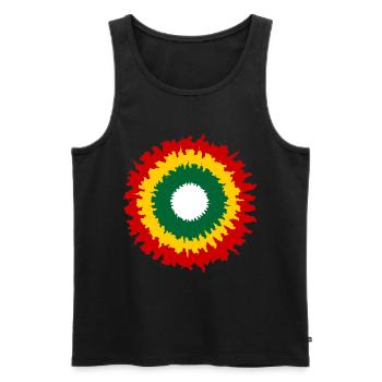 Vibrante Rastamuster mit Feuer-Effekt - Männer Premium Bio Tank Top - Schwarz - Vorne - Michal (187cm)