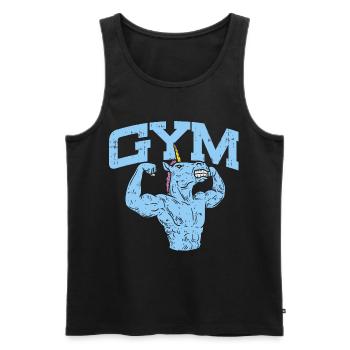GYM - Men's Premium Organic Tank Top - black - Front - Michal (187cm)