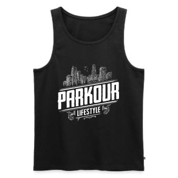 Parkour Lifestyle - Parkour Passion - Freerunning - Männer Premium Bio Tank Top - Schwarz - Vorne - AI Model Male 178 light (178cm)