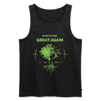 Make Nature Great Again Climate Protection Nature Arbres - Débardeur bio Premium Homme - noir - Devant - Michal (187cm)