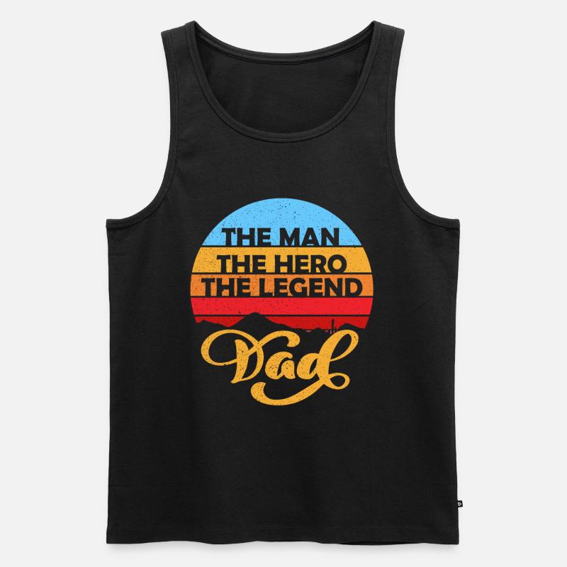 Man Hero Legend Dad - Männer Premium Bio Tank Top - Schwarz