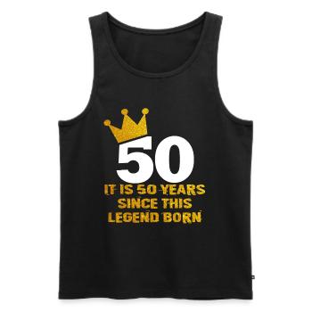 50. Geburtstagsgeschenklegende 50 Jahre alter Geburtstag - Männer Premium Bio Tank Top - Schwarz - Vorne - Michal (187cm)