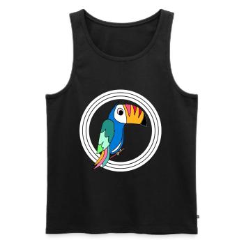 i love tukans - cute bird toucan - Men's Premium Organic Tank Top - black - Front - AI Model Male 178 light (178cm)