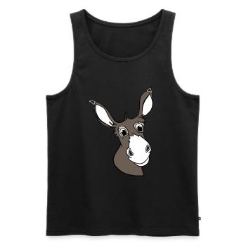 âne emil l'animal de ferme mignon - Débardeur bio Premium Homme - noir - Devant - AI Model Male 178 light (178cm)