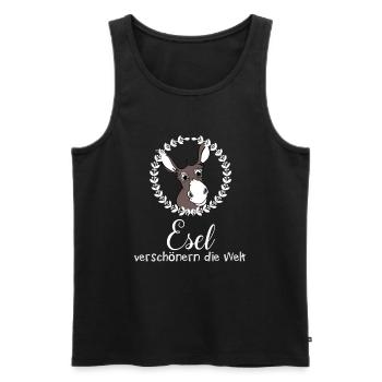 Esel verschönern die Welt - Männer Premium Bio Tank Top - Schwarz - Vorne - Michal (187cm)
