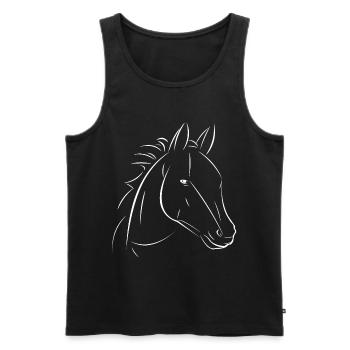 Horse Line Drawing Contrast - Men's Premium Organic Tank Top - black - Front - AI Model Male 178 light (178cm)