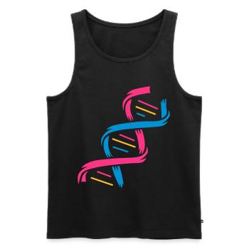 The structure of a DNA molecule - Men's Premium Organic Tank Top - black - Front - AI Model Male 178 light (178cm)
