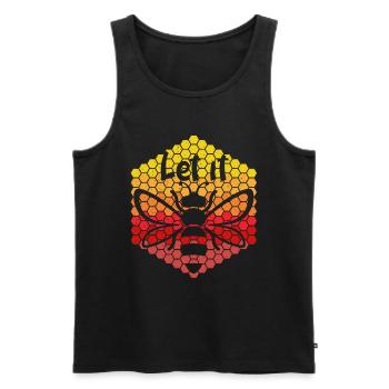 Lass es sein Vintage - Männer Premium Bio Tank Top - Schwarz - Vorne - Michal (187cm)