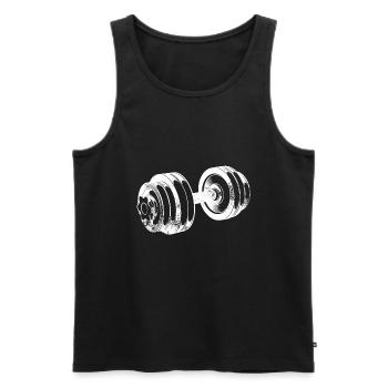 Training - Männer Premium Bio Tank Top - Schwarz - Vorne - AI Model Male 178 light (178cm)