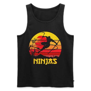 Ninja Warrior Ninjas Vintage - Men's Premium Organic Tank Top - black - Front - AI Model Male 178 light (178cm)