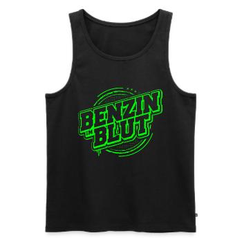 Benzin im Blut - Kfz - Werkstatt - Schrauber - Männer Premium Bio Tank Top - Schwarz - Vorne - Michal (187cm)
