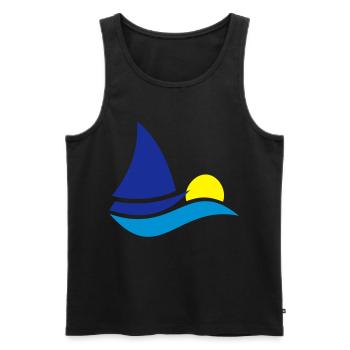 sailboat - Men's Premium Organic Tank Top - black - Front - Michal (187cm)