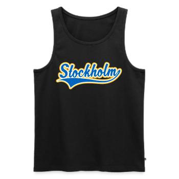Stockholm Swoosh - Débardeur bio Premium Homme - noir - Devant - Michal (187cm)