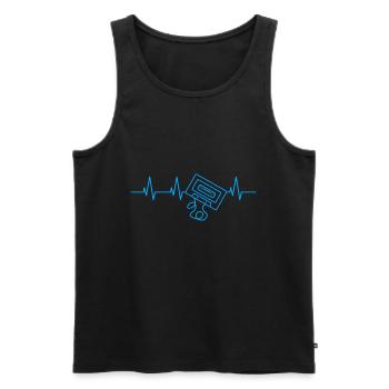 90er Jahre Herzschlag - Männer Premium Bio Tank Top - Schwarz - Vorne - AI Model Male 178 light (178cm)