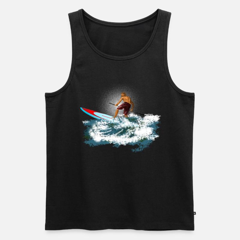 Paddleboarder - Männer Premium Bio Tank Top - Schwarz