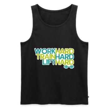 Fitness saying - Men's Premium Organic Tank Top - black - Front - Michal (187cm)