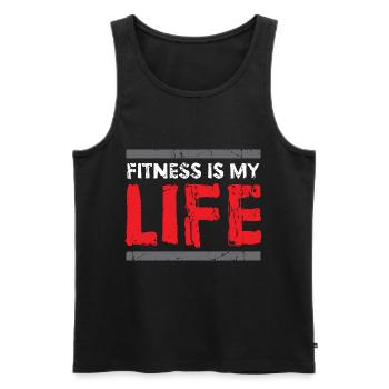 Fitness saying - Men's Premium Organic Tank Top - black - Front - Michal (187cm)