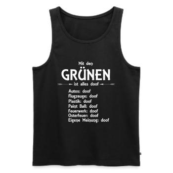 Die Grünen - Männer Premium Bio Tank Top - Schwarz - Vorne - Michal (187cm)