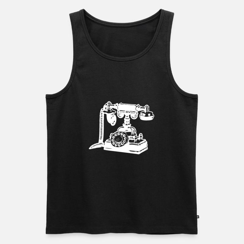Antikes Telefon - Männer Premium Bio Tank Top - Schwarz