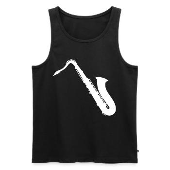 Saxophoniste Saxophone - Design - Débardeur bio Premium Homme - noir - Devant - Michal (187cm)