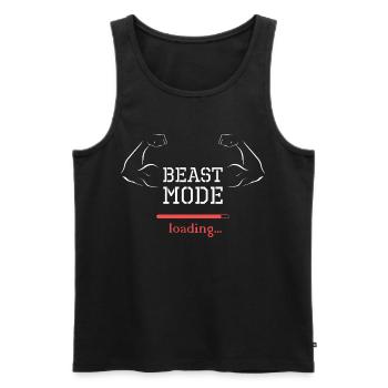 beast loading fitness gym Muskeln fit Logo Symbol - Männer Premium Bio Tank Top - Schwarz - Vorne - AI Model Male 178 light (178cm)