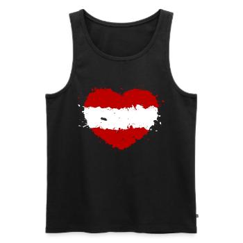 Österreich Herz Flagge Rot Weiß Rot Heimat - Männer Premium Bio Tank Top - Schwarz - Vorne - Michal (187cm)