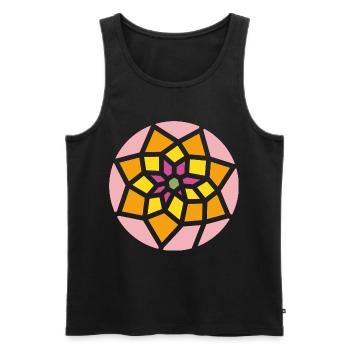 mandala - Männer Premium Bio Tank Top - Schwarz - Vorne - Michal (187cm)