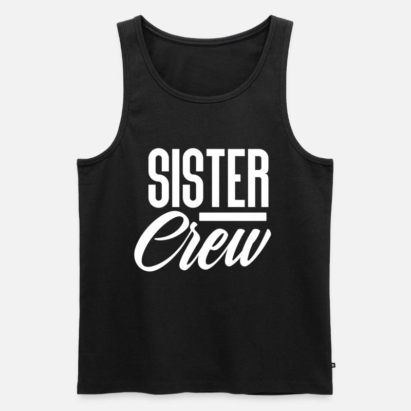 Sister Schwester Crew - Männer Premium Bio Tank Top - Schwarz