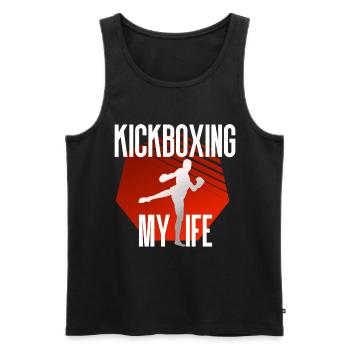 Kickboxing Kickboxing - Men's Premium Organic Tank Top - black - Front - AI Model Male 178 light (178cm)