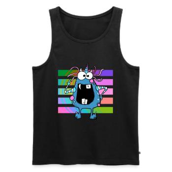 Funny crazy monster - Men's Premium Organic Tank Top - black - Front - AI Model Male 178 light (178cm)