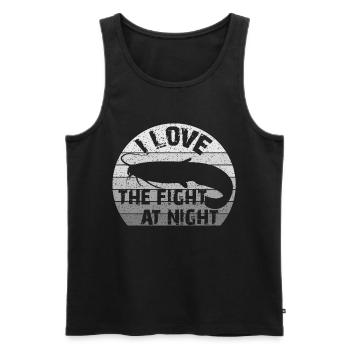 Welsangeln | Waller | Fight | Kampf - Männer Premium Bio Tank Top - Schwarz - Vorne - Michal (187cm)