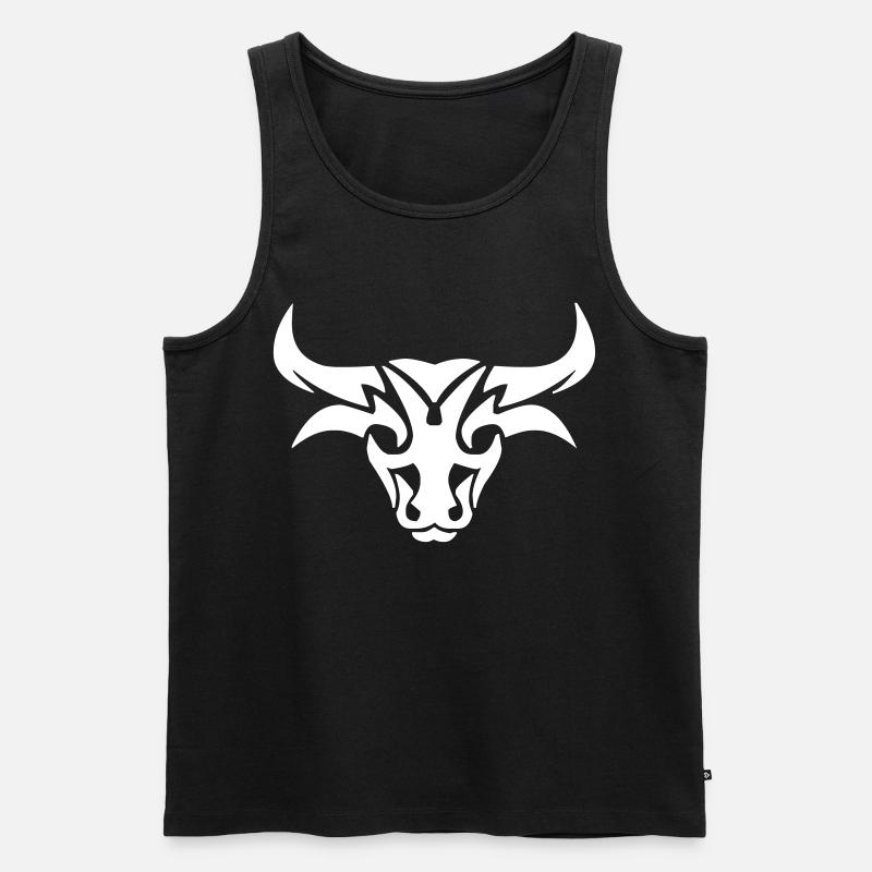 Stierkopf - Männer Premium Bio Tank Top - Schwarz