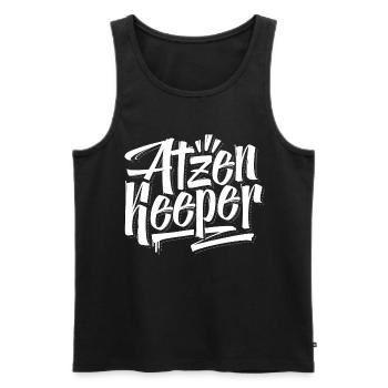 Atzen Keeper / MC Bogy / Berlin Crime - Männer Premium Bio Tank Top - Schwarz - Vorne - AI Model Male 178 light (178cm)