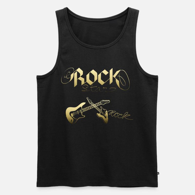 Rock Star - Männer Premium Bio Tank Top - Schwarz