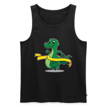 Marathon Crocodile - Débardeur bio Premium Homme - noir - Devant - AI Model Male 178 light (178cm)