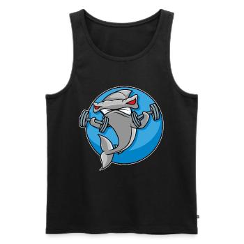 Weightlifting Hammerhead Shark - Men's Premium Organic Tank Top - black - Front - Michal (187cm)