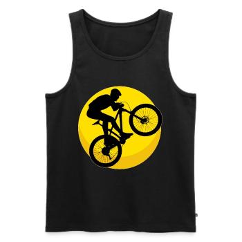 Mountain bike | Mountain biking - Men's Premium Organic Tank Top - black - Front - AI Model Male 178 light (178cm)