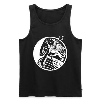 Rostocker Kogge - Männer Premium Bio Tank Top - Schwarz - Vorne - AI Model Male 178 light (178cm)