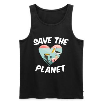 Save The Planet - Débardeur bio Premium Homme - noir - Devant - Michal (187cm)