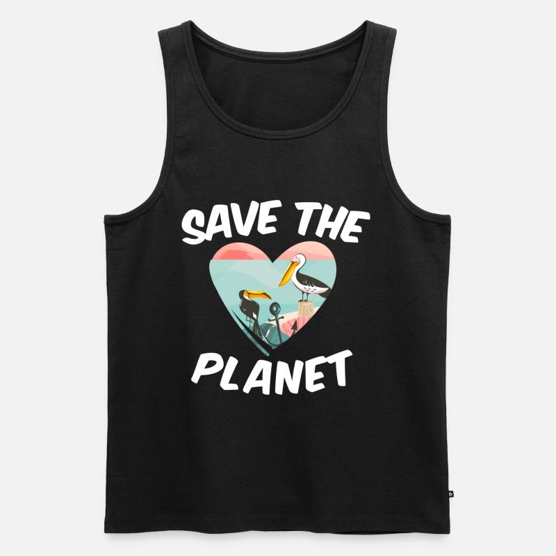 Save The Planet - Männer Premium Bio Tank Top - Schwarz