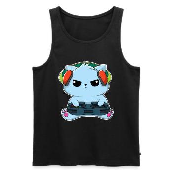 Gamer Cat - Design - Débardeur bio Premium Homme - noir - Devant - Michal (187cm)
