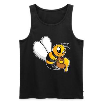 Industrious Honey Bee - Design - Men's Premium Organic Tank Top - black - Front - AI Model Male 178 light (178cm)