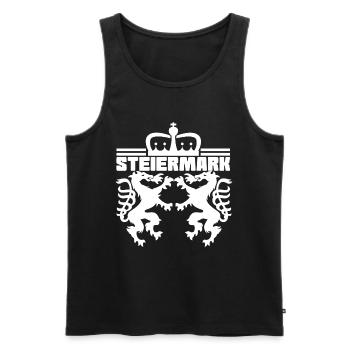Steiermark - Österreich - Männer Premium Bio Tank Top - Schwarz - Vorne - AI Model Male 178 light (178cm)