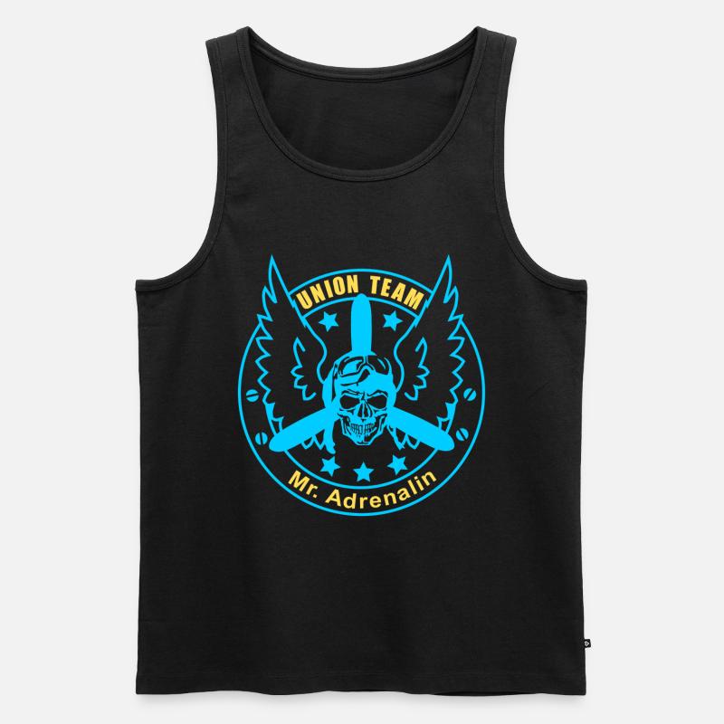 ut mr adrenalin gelb blau - Männer Premium Bio Tank Top - Schwarz