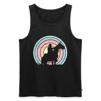 Cowboy - Western - Männer Premium Bio Tank Top - Schwarz - Vorne - AI Model Male 178 light (178cm)